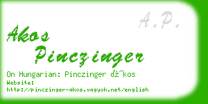 akos pinczinger business card